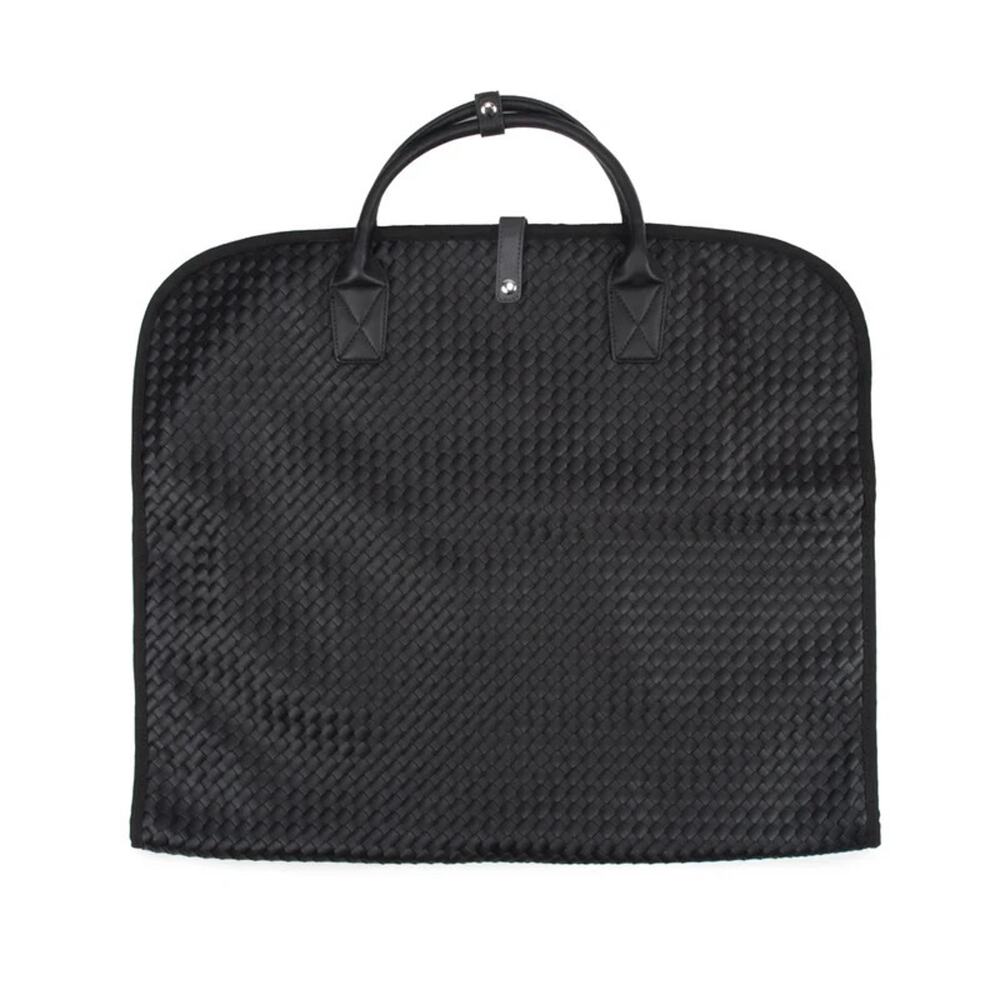 Brouk & Co The Wynn Black Weaved Vegan Leather Garment Bag
